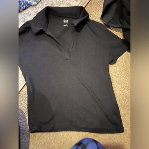 Black ribbed Gap polo